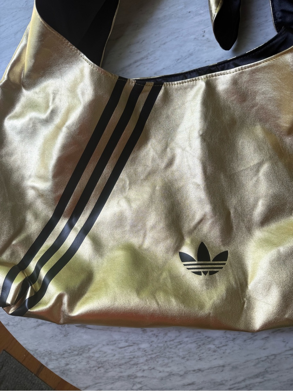 ADIDAS x AVAVAV Rare Gold and Black Hobo Shoulder Bag - Picture 5 of 9